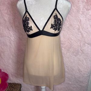 Sheer nude lace lingerie top